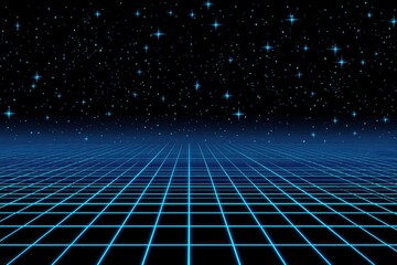 Poster - futuristic gridded space background