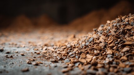 Poster - Glossy cocoa nibs are stacked tightly, their texture brought to life with soft lighting that enhances the rich colors, inviting a closer look at their beauty