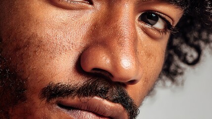 Poster - Optical art portrait of a young black man with beard in a creative artistic interpretation