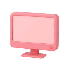 Poster - Creative 3D pink monitor icon on a transparent background showcasing modern technology design for business applications