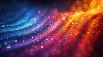 Poster - Abstract digital wave of glowing red and blue particles. Digital artwork of cable with glowing vibrant color. Dynamic and vibrant flow of light in motion. Technology innovation and energy. AIG53.