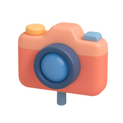 Poster - Creative 3D camera icon designed for technology and business applications with a transparent background for seamless integration into digital projects
