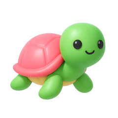Poster - Colorful 3D turtle icon showcasing business and technology concepts with a transparent background for digital applications and branding strategies