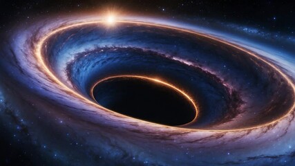Wall Mural - science fiction wallpaper illustrating the beauty of deep space with black hole, planets, galaxy, co