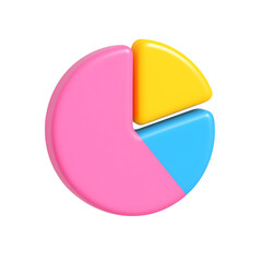 Poster - Colorful 3D pie chart icon represents business analytics and technology concepts on a transparent background for modern design needs