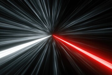 Poster - abstract speed lines, red and white