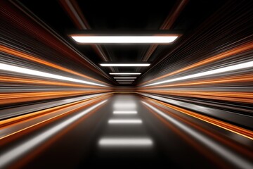 Poster - futuristic tunnel interior with vibrant lighting