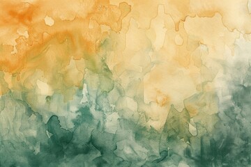 Poster - The close up abstract picture of the green and yellow watercolor is mixing with an each other, the mixing colors involves combining different hues of the colour to create new shades or tones. AIG51.