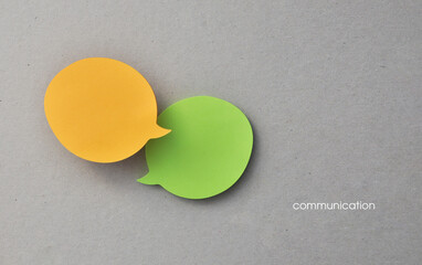Poster - Two speech balls. A symbol of the need to write, ask about something.