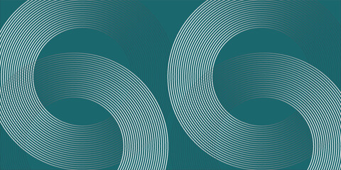 Poster - abstract green glowing geometric lines on gray background. modern shiny blue circle lines pattern. f