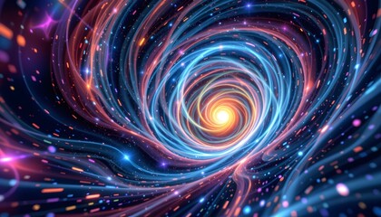 Aufkleber - Stunning surreal spiral galaxy with swirling cosmic elements and brilliant starry background