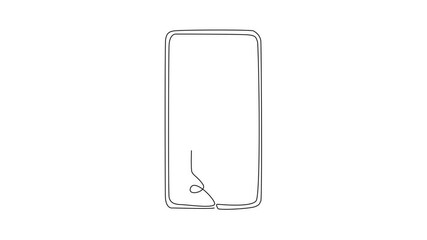 Aufkleber - Animation of continuous line drawing a smartphone has a padlock and a Wi-Fi symbol on its screen. Protecting personal data. Safer Internet Day. Single line self drawing animated. Full length motion