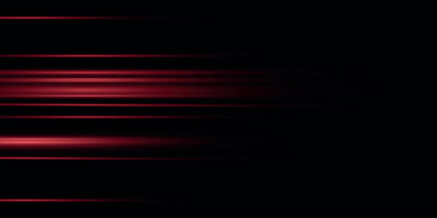 Poster - Speed lines light effect, glowing magic rays, abstract neon lines. Police or car lights in motion concept. Vector illustration.