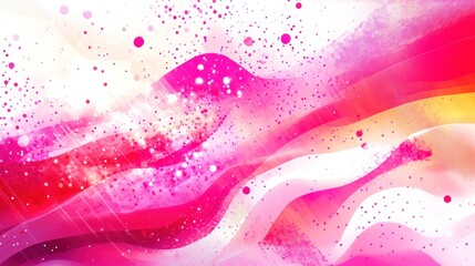 Poster - Abstract pink, orange, and white wave background with glitter and light effects.
