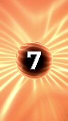 Poster - Number 7 On Glowing Orange Background Animation