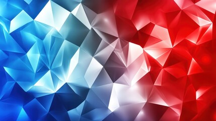 Poster - Abstract red and blue low-poly background.