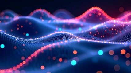 Leinwandbilder - Wavy Particle Flow A Dynamic Visualization of Light and Movement