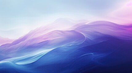 Poster - Abstract flowing fabric-like shapes in soft pink and blue tone. Gradient texture design. Background image of gradient purple and blue with digital wave. Wavy pattern with pastel gradient color. AIG51.