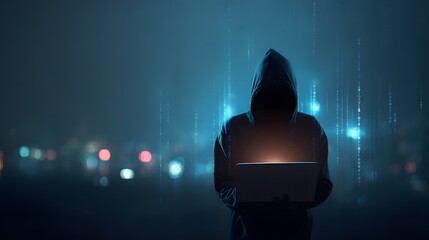 Poster - Digital Scam Illustrates the Concept of Phishing a Warning About Technology Threats and Online Frauds Involving Dangerous Illegal Cybercrimes and Personal Information Theft