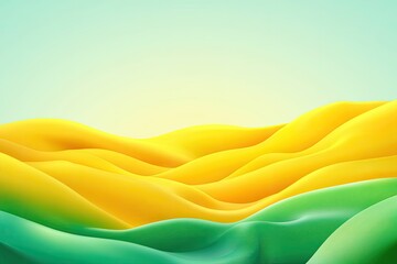 Leinwandbilder - Ethereal Hills A Tranquil Dreamscape of Golden Yellow and Emerald Green Hues