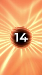 Poster - Number 14 On Glowing Orange Background Animation