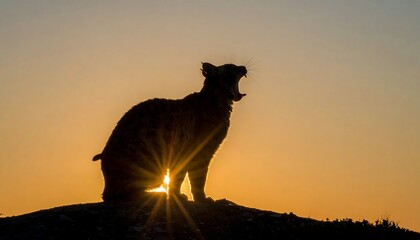 Naklejka na meble Wildcat Silhouette at Sunset