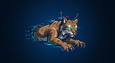 Lynx Pouncing Illustration