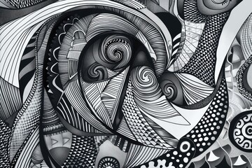 Poster - Abstract monochrome color design flow express energetic texture. Seamless surface of nature pattern line curve swirling convey sense of harmony and natural scene perfect for effect and graphic. AIG61.