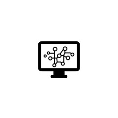 Poster - Conceptual vector icon of computer depicting digital communication and network