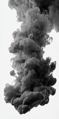 Aufkleber - Ascending Shadows A Black and White Study of Ink and Fluid Dynamics