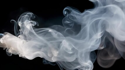 Poster - Abstract Smoke Plume Gracefully Unfurls on a Dark Background