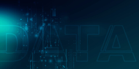 Poster - 2d illustration Abstract futuristic electronic circuit technology background
