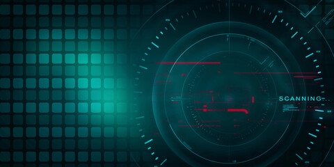 Poster - 2d illustration Abstract futuristic electronic circuit technology background
