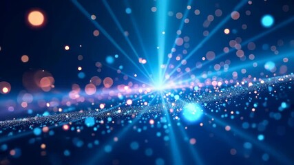 Aufkleber - Glimmering Particles and Radiant Beams in a Captivating Digital Landscape