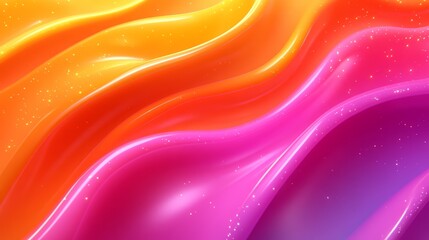 Aufkleber - Vibrant Colors: An abstract composition showcasing fluid, glossy waves of fiery colors, a harmonious blend of warm tones, generating a dynamic and captivating visual experience.