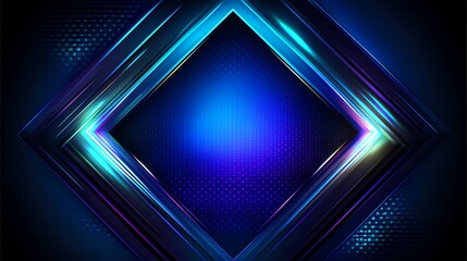 Poster - Abstract geometric design in deep blues and lights