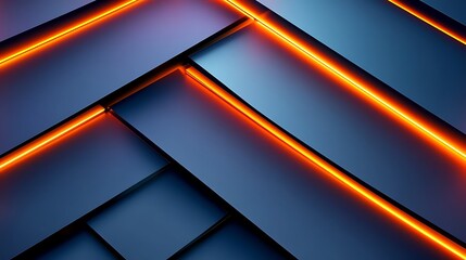 Poster - Abstract geometric design with glowing lines (2)