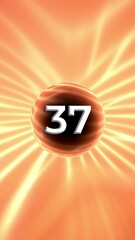 Poster - Number 37 On Glowing Orange Background Animation
