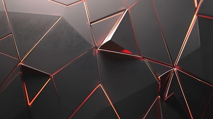 Poster - Abstract geometric pattern of dark triangles with highlights