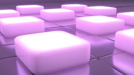 Poster - Abstract geometric pattern of glowing squares (2)