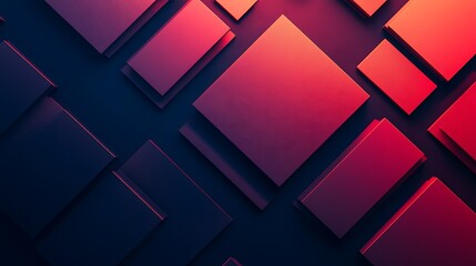 Poster - Abstract geometric pattern of overlapping squares in vibrant hues