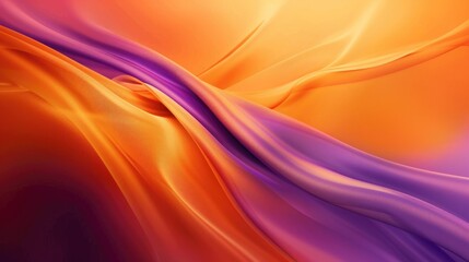 Fototapete - Abstract gradient waves in orange and purple hues. Soft flowing texture design. Background image of orange and purple gradient color with wavy line or abstract wave flowing background. Sunset. AIG51.