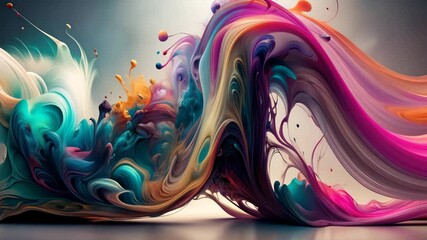 Poster - Swirling, Vibrant Hues Dance in a Kaleidoscope of Fluid Motion and Artistic Expression