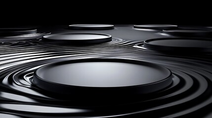Poster - Abstract geometric shapes, dark background