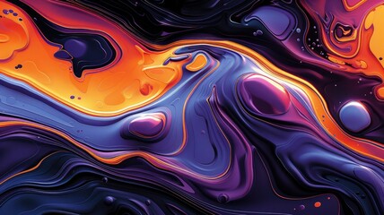 Poster - Abstract purple and orange color wave flowing express the energetic signal. Seamless texture of vividness curve swirling convey sense of harmony and wonderful scene perfect for graphic design. AIG53.