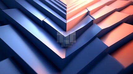 Poster - Abstract geometric shapes in cool colors