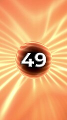 Poster - Number 49 On Glowing Orange Background Animation