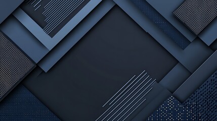 Poster - Abstract geometric shapes in shades of dark blue