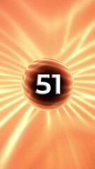 Poster - Number 51 On Glowing Orange Background Animation
