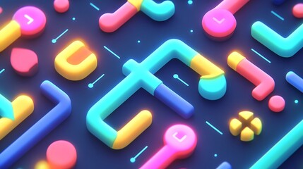 Poster - Abstract geometric shapes in vibrant colors (25)